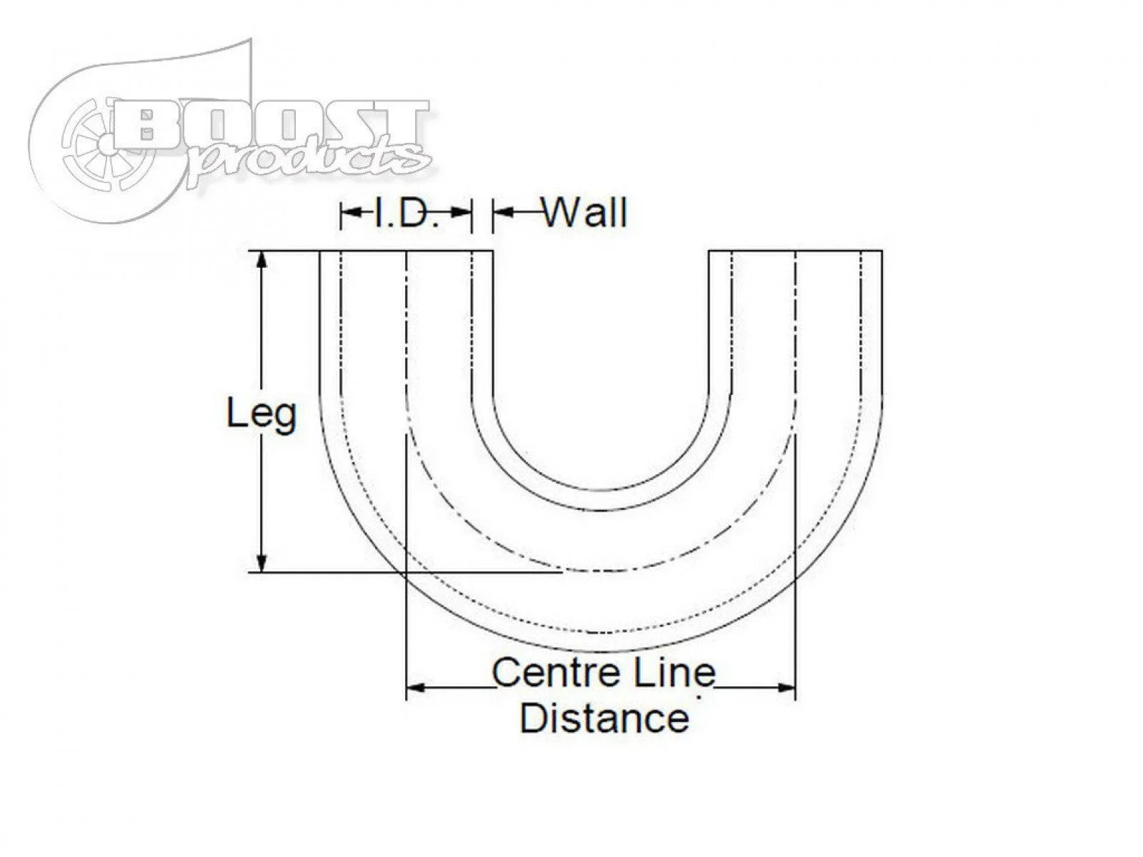 BOOST Products Silicone Elbow 180 Degrees, 85mm (3-3/8") ID, Black