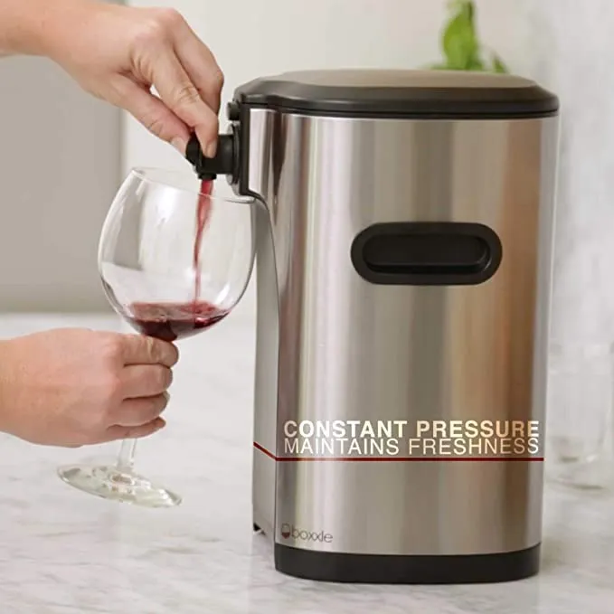 Boxxle Box Wine Dispenser, 3-Liter, Stainless Steel