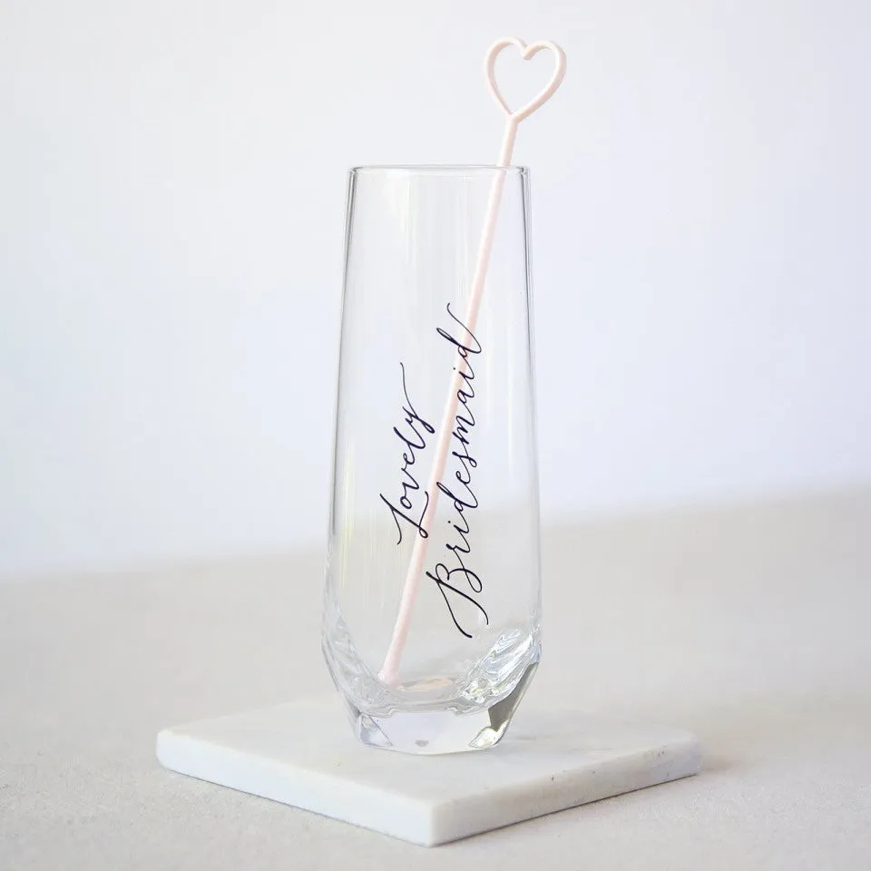 Bridesmaid Glass with Pick