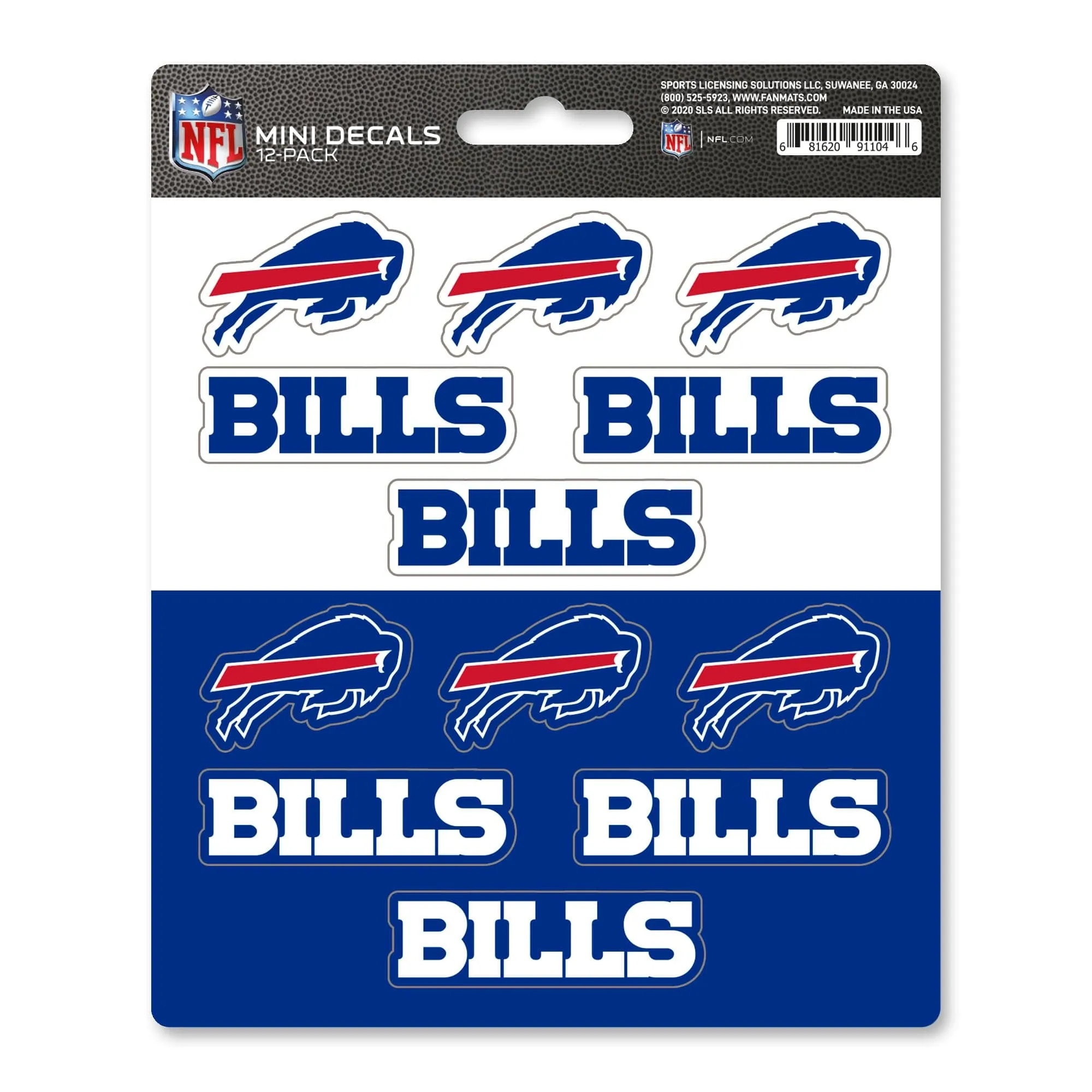 Buffalo Bills 12 Count Mini Decal Sticker Pack