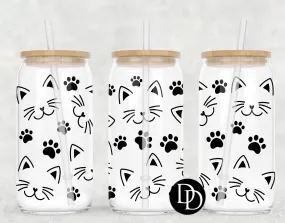 Cat Faces UV DTF Cup Wrap