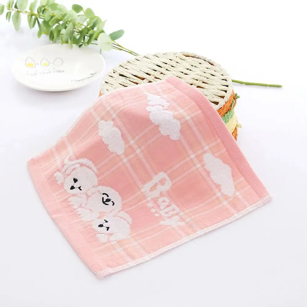 Children Towels Baby Face Towel Cute Cartoon Bear Pattern Hang Hand Towel Soft Cotton Towels Kids Bathroom Products