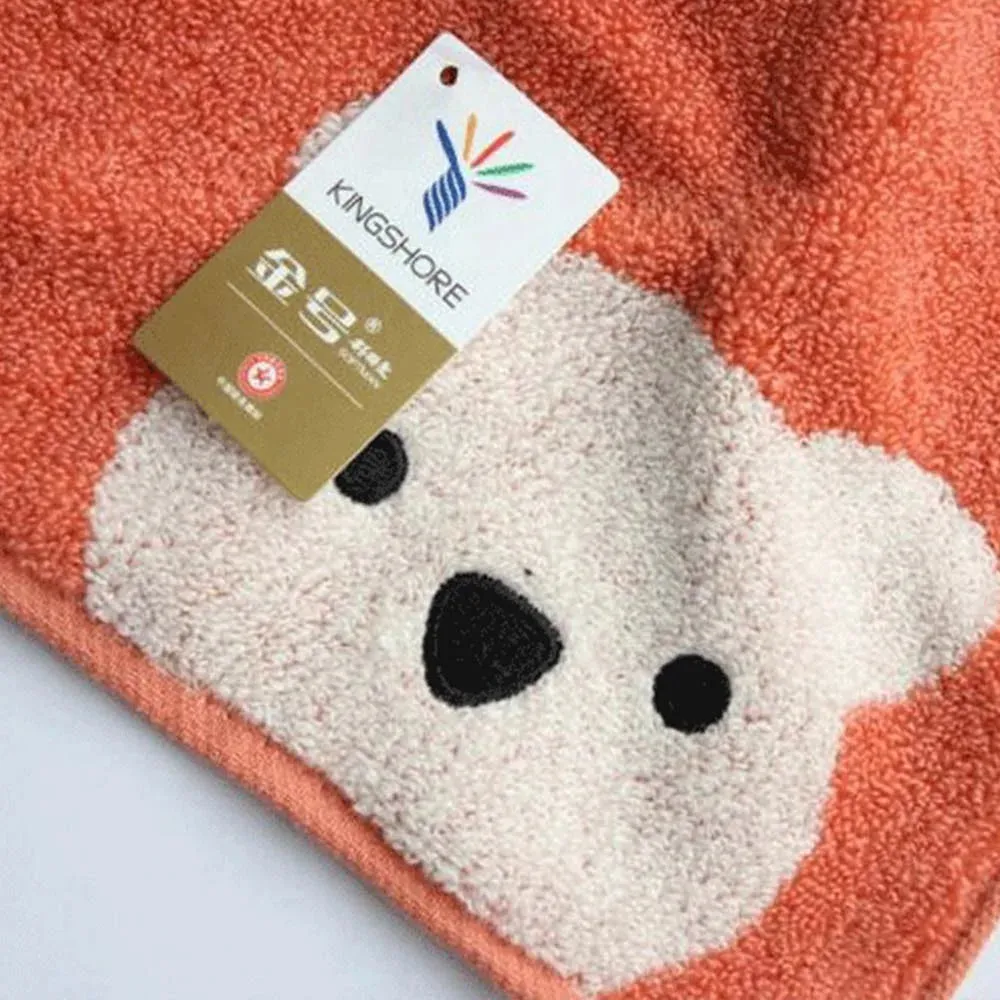 Children Towels Baby Face Towel Cute Cartoon Bear Pattern Hang Hand Towel Soft Cotton Towels Kids Bathroom Products