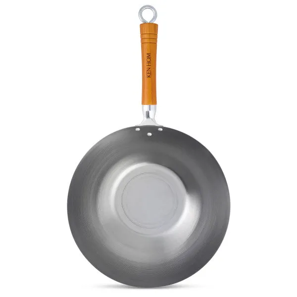 Classic Carbon Steel Uncoated Seasoning Wok 32cm