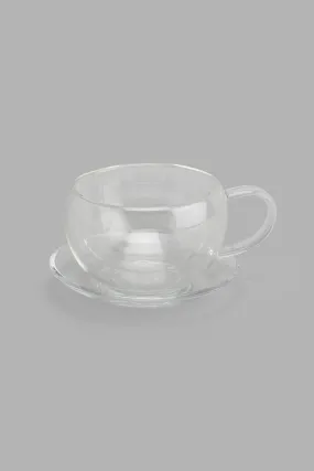 Clear Double Wall Cup and Saucer (270ml)