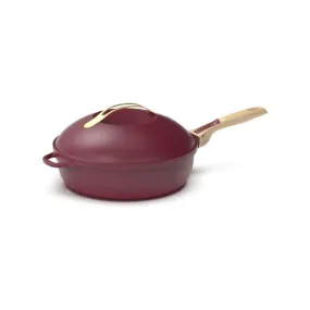 COOKUT La Favolosa Padella Casseruola Tegame 2 Manici 8 in 1 24cm Metallo Rubino