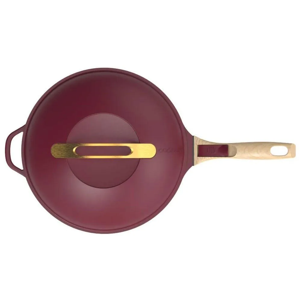 COOKUT La Favolosa Padella Casseruola Tegame 2 Manici 8 in 1 24cm Metallo Rubino