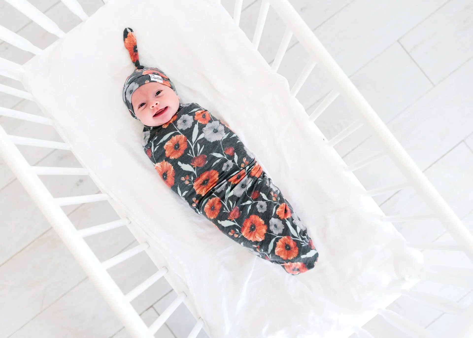 Copper Pearl Poppy Knit Swaddle Blanket