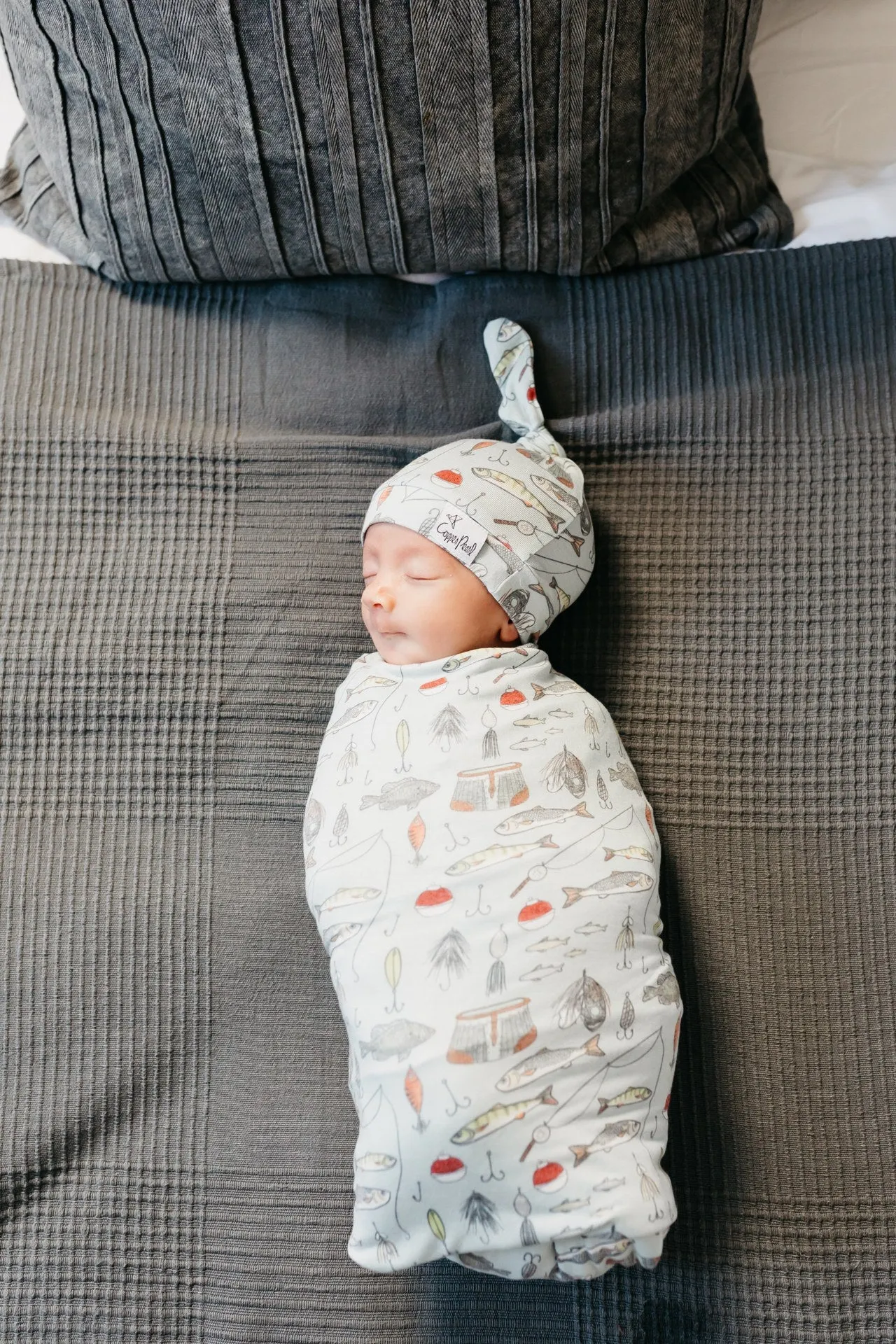 Copper Pearl Trout Knit Swaddle Blanket