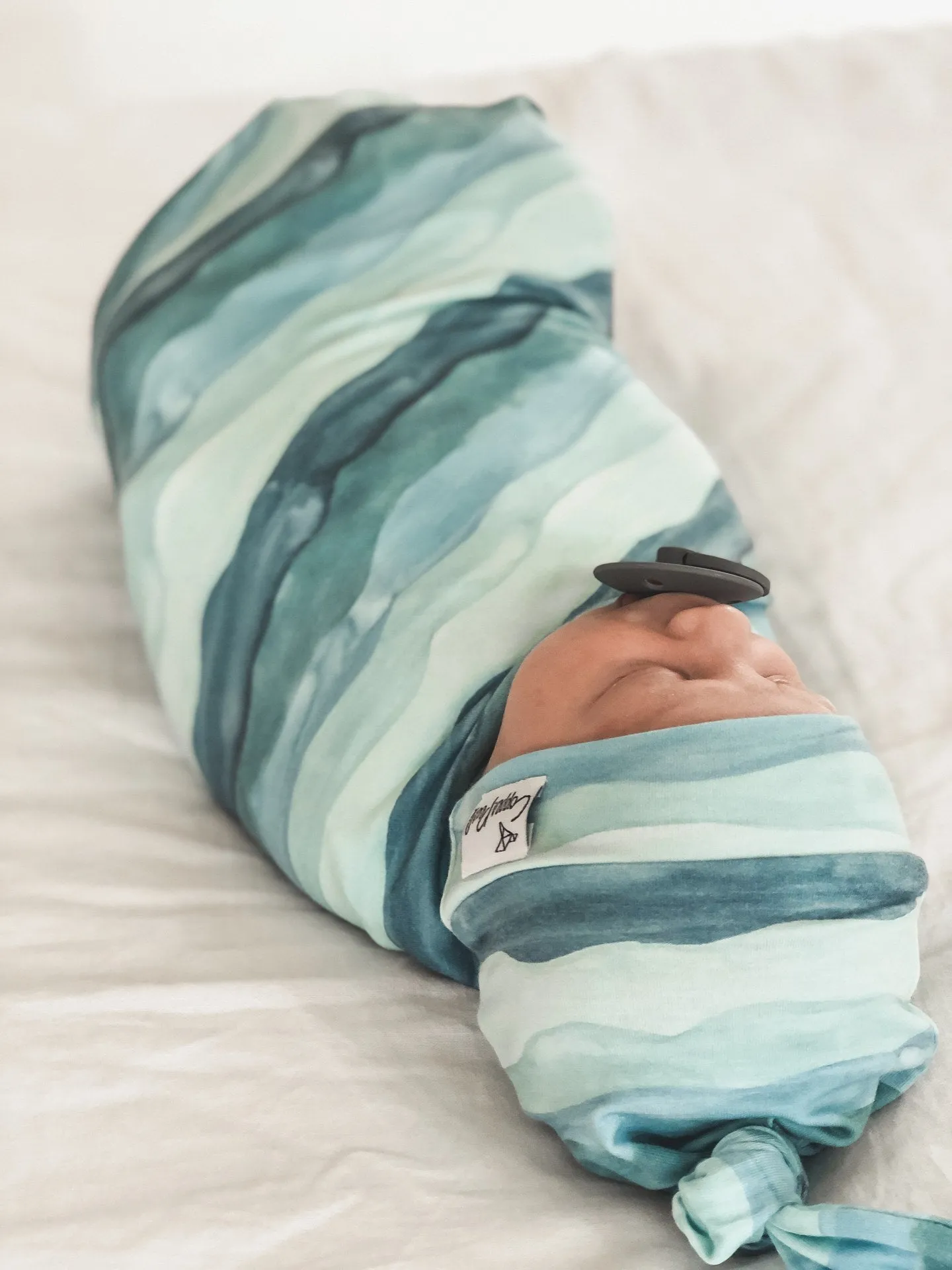 Copper Pearl Waves Knit Swaddle Blanket