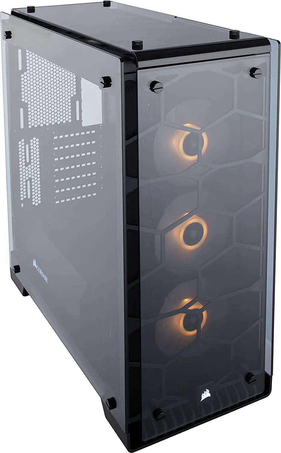 Corsair PC Case Crystal 570X RGB Mid-Tower Case, 3 RGB Fans, Tempered Glass - Black