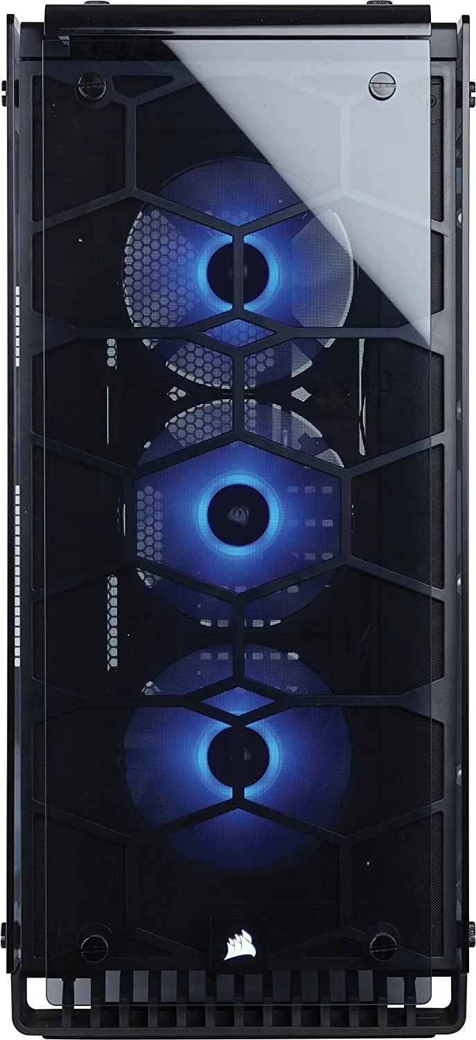 Corsair PC Case Crystal 570X RGB Mid-Tower Case, 3 RGB Fans, Tempered Glass - Black