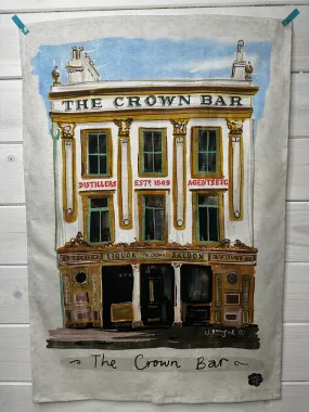 Crown Bar Belfast Tea Towel