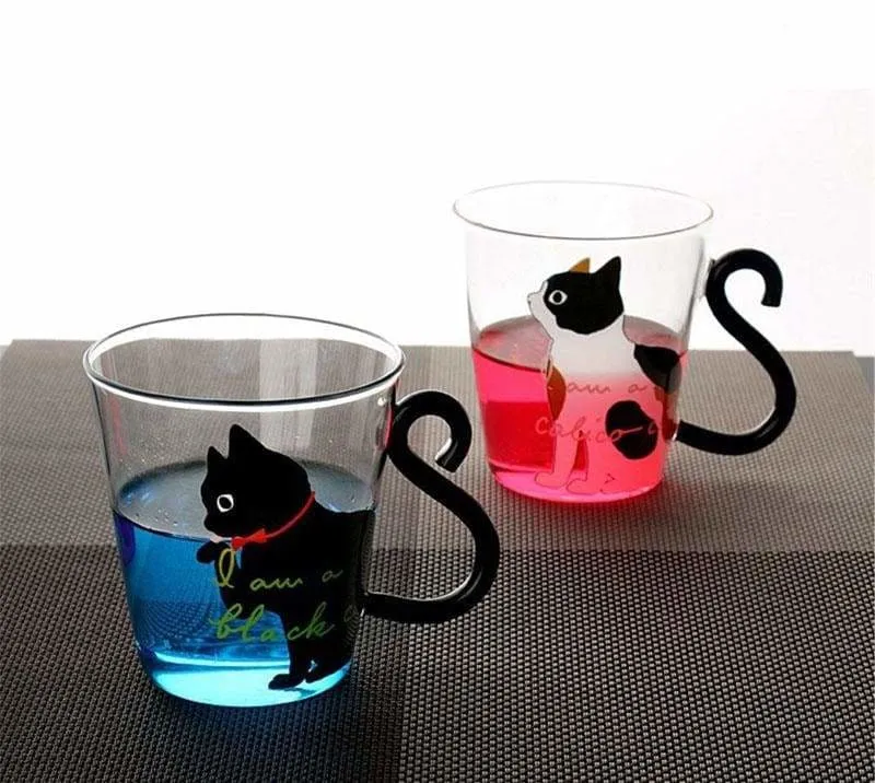 Cute Cat Glass Cup Just For You