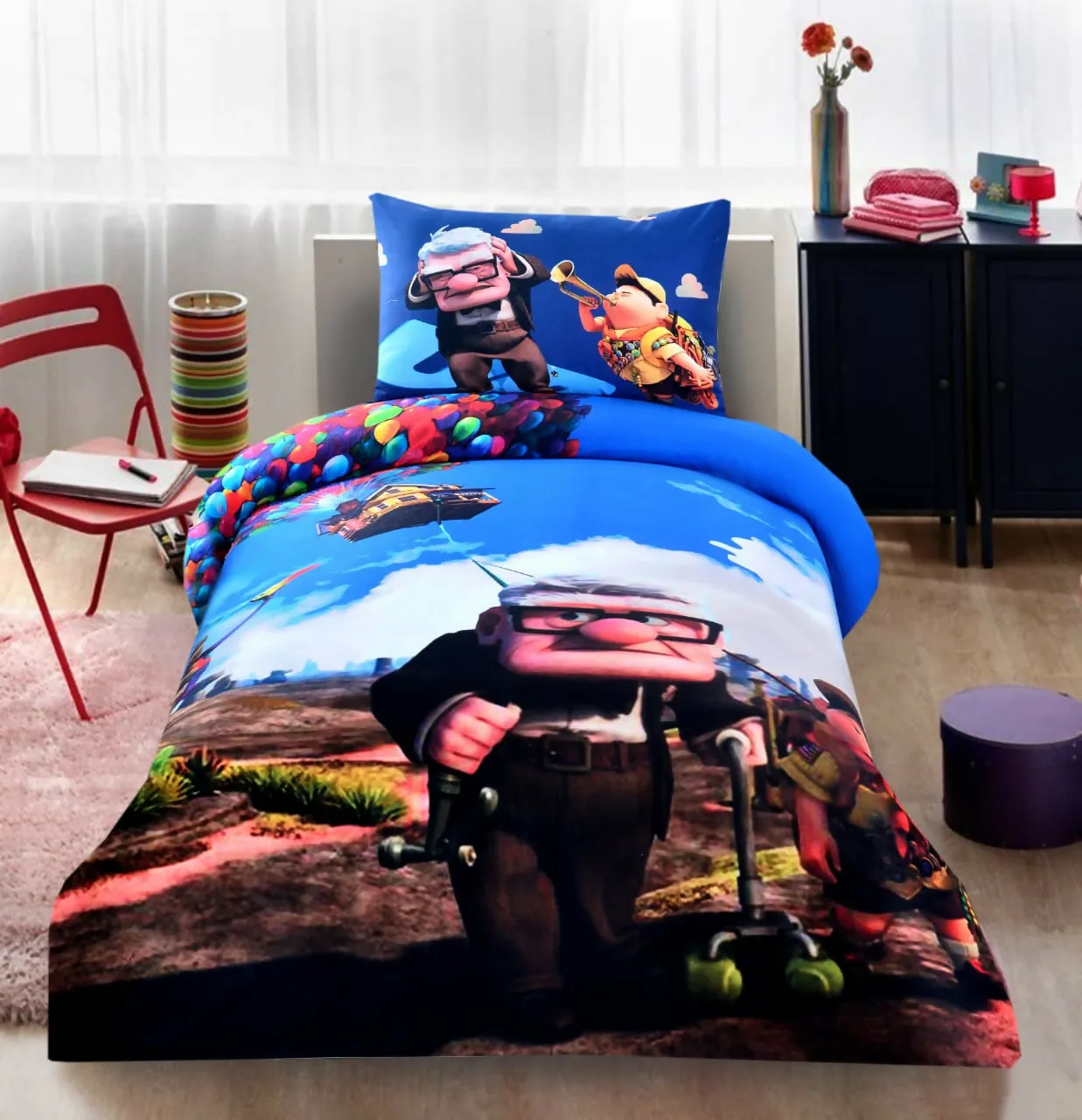 Digital Printed Junior Single Bed Sheet-(3894)UP