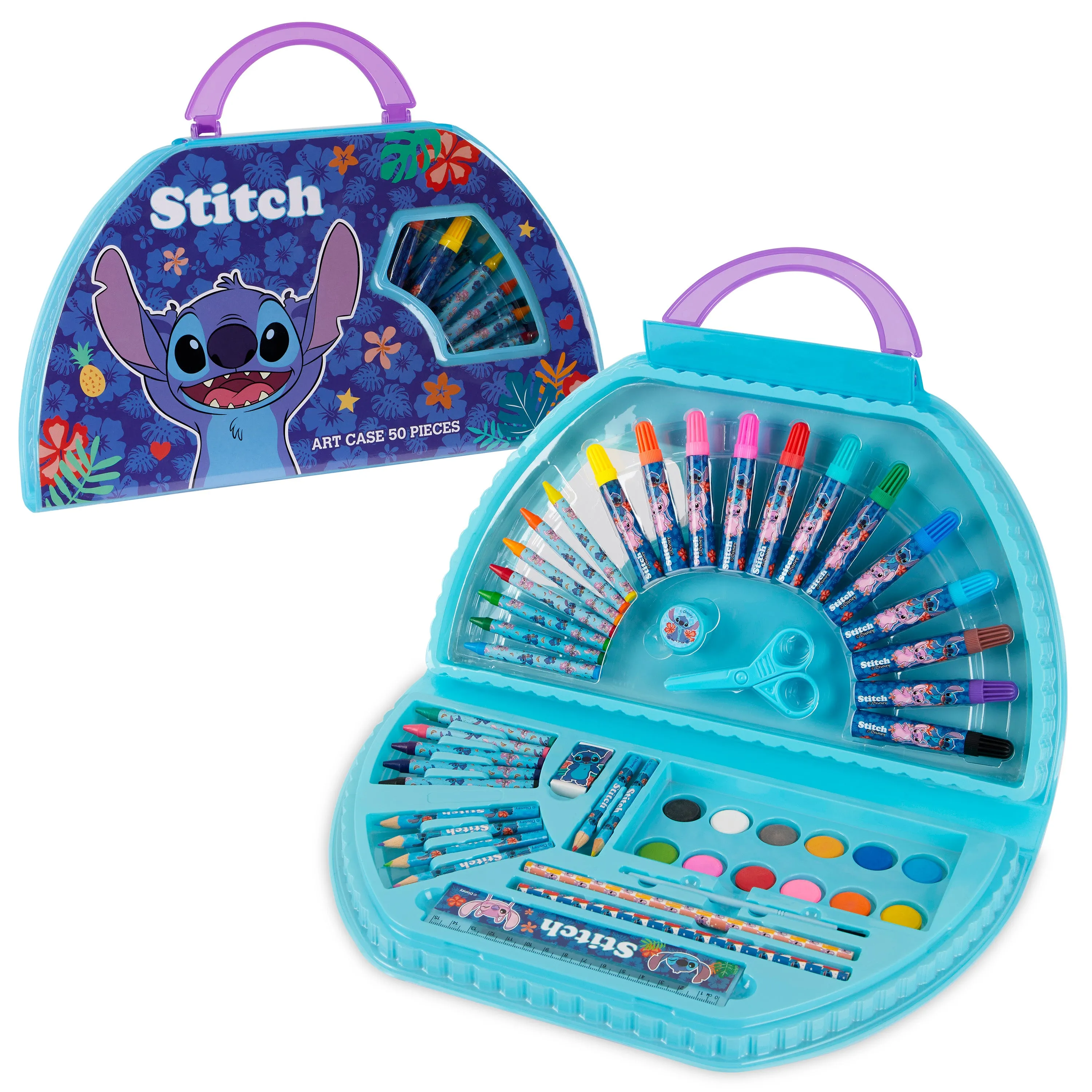 Disney Stitch Kids Art Set 40 Plus Pieces Princess Kids Colouring Sets