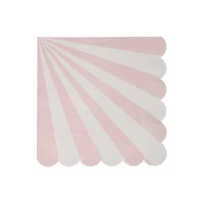 Dusty Pink Fan Stripe Party Napkins 12ct