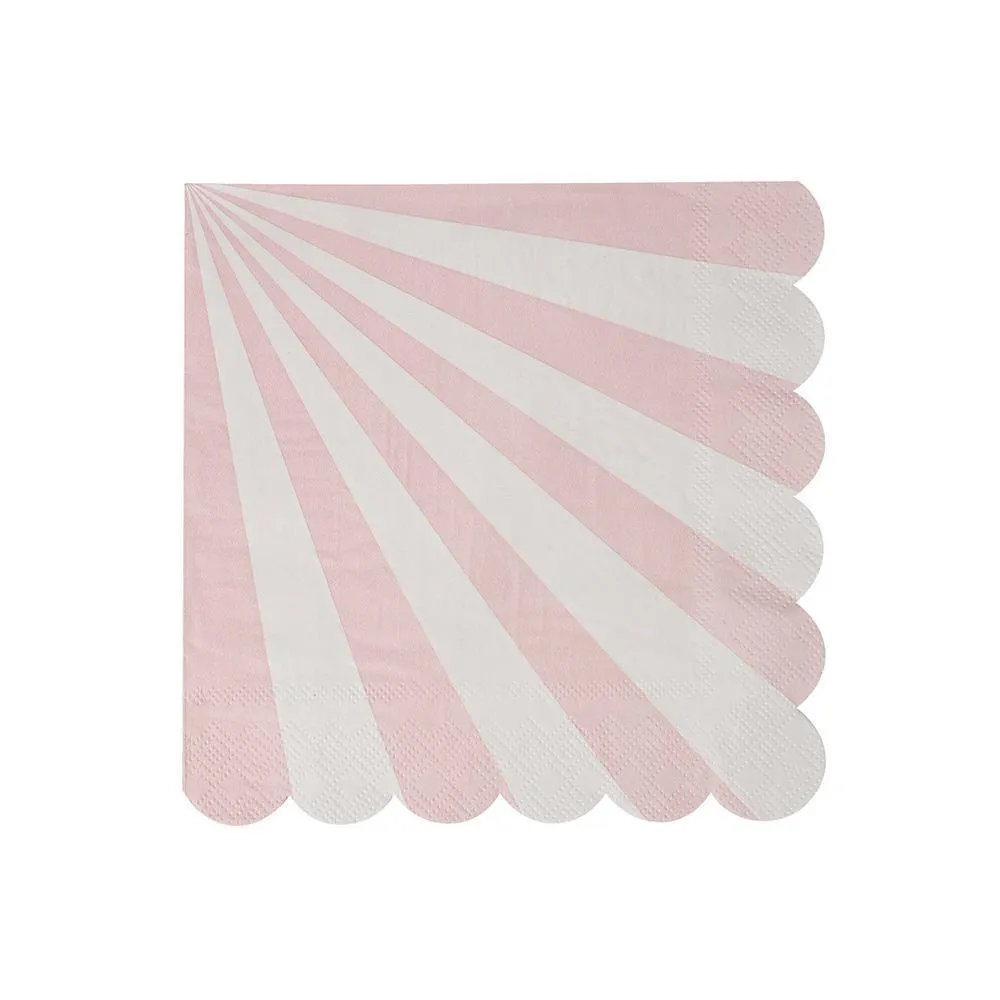 Dusty Pink Fan Stripe Party Napkins 12ct