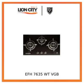 EF 78cm Gas Hob 3 Brass Burners EFH 7635 WT VGB