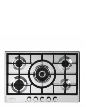 Elba Elio 70cm 5 Burner Gas Hob - Silver