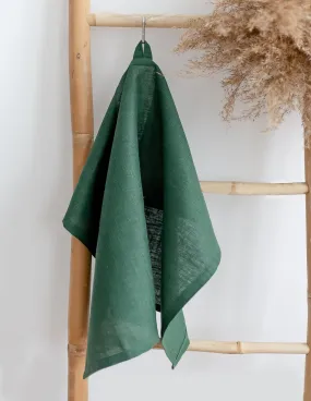 Emerald Green Linen Kitchen Towel