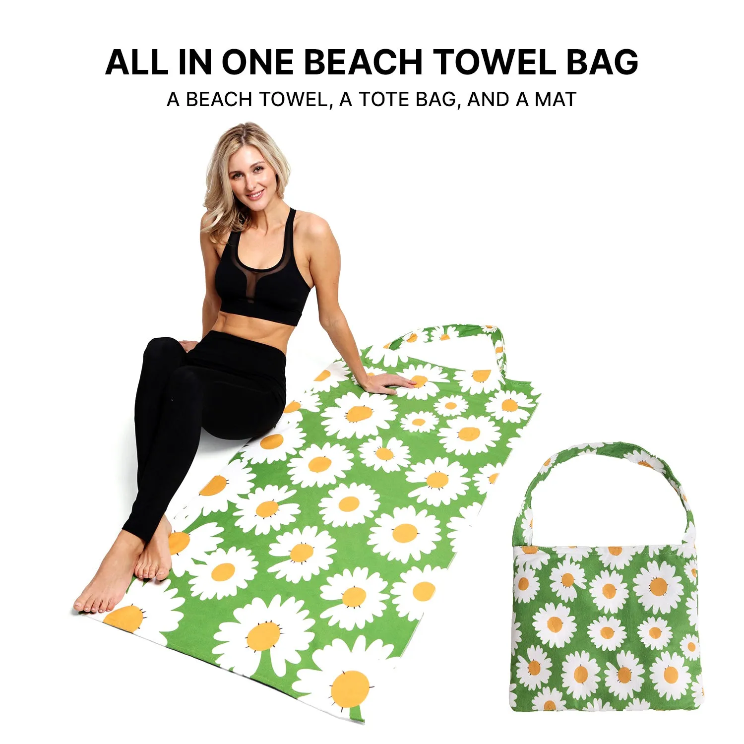 Empire Cove 2 in 1 Convertible Beach Towel Tote Bag Shoulder Bag Pool Swim