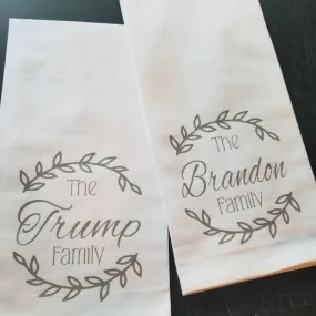 Family Flour Sack Towel Personalized