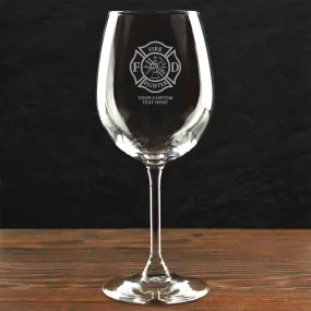 Firefighter & First Responders Personalized 16 oz. Wine Glass