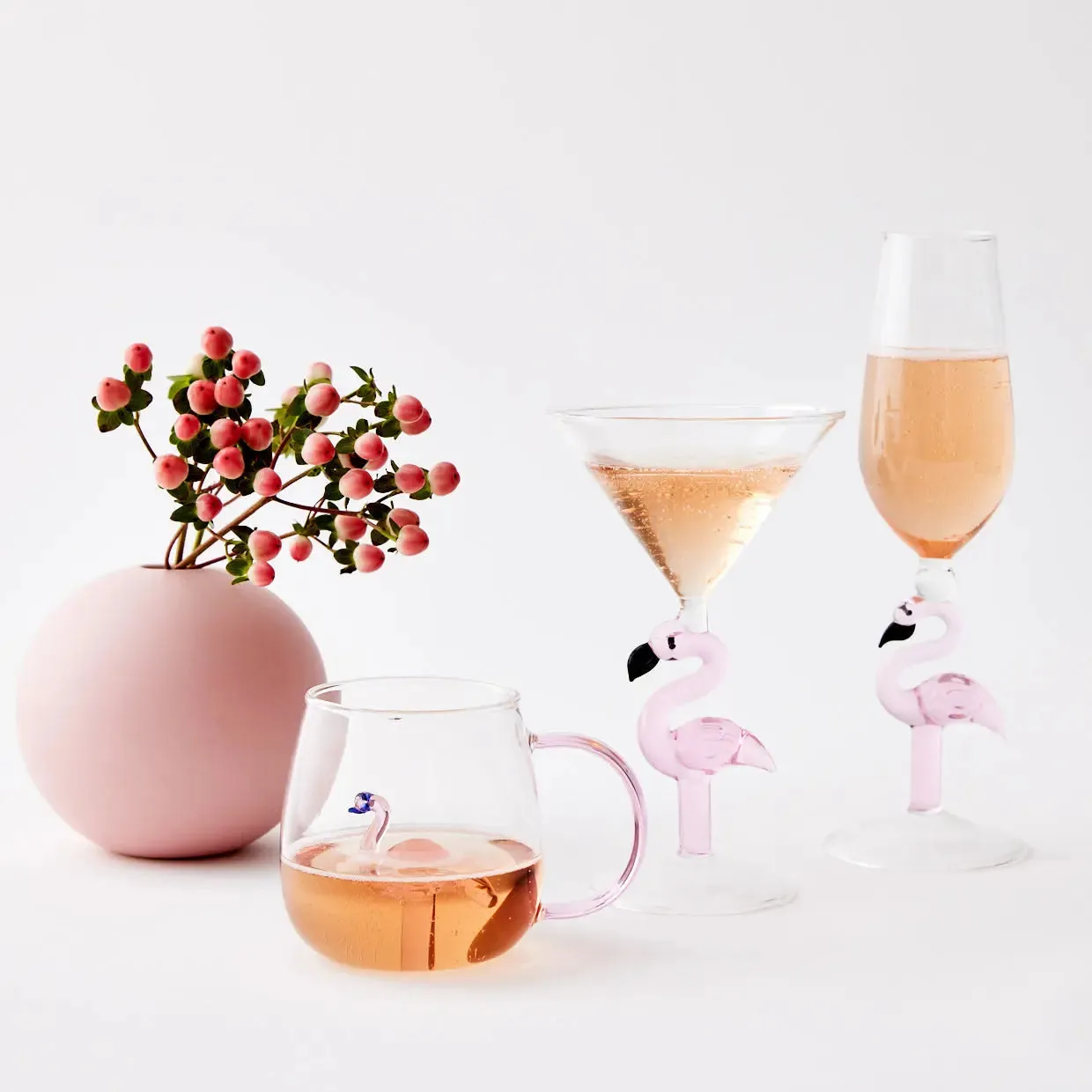 Flamingo Stem Champagne Glass