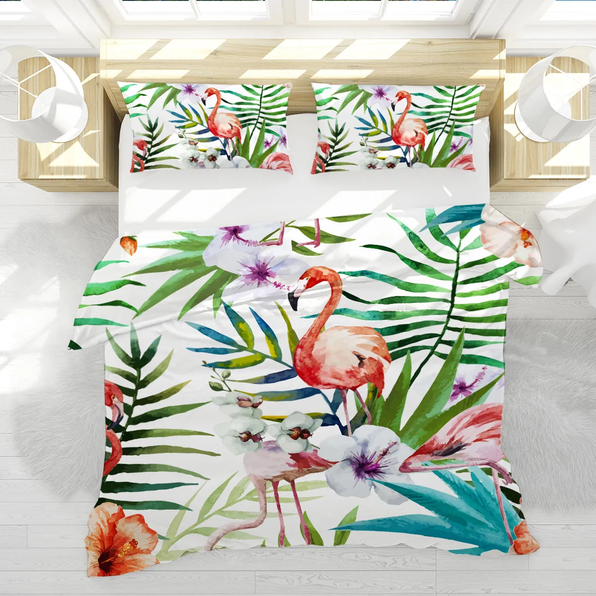 Flamingo Tropics Reversible Bedcover Set