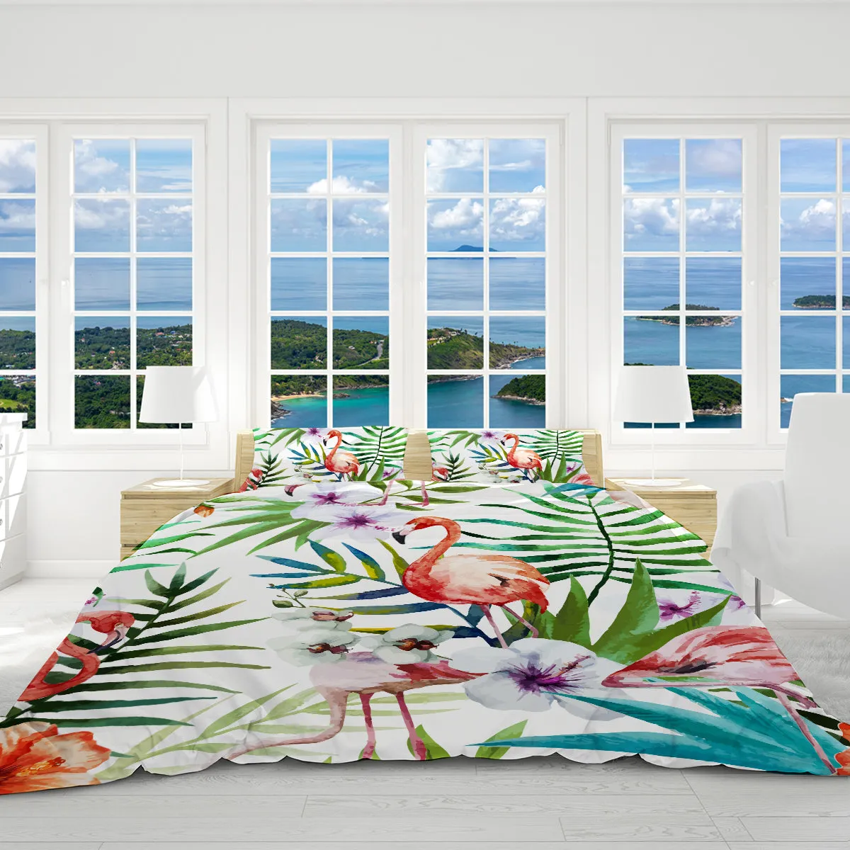 Flamingo Tropics Reversible Bedcover Set