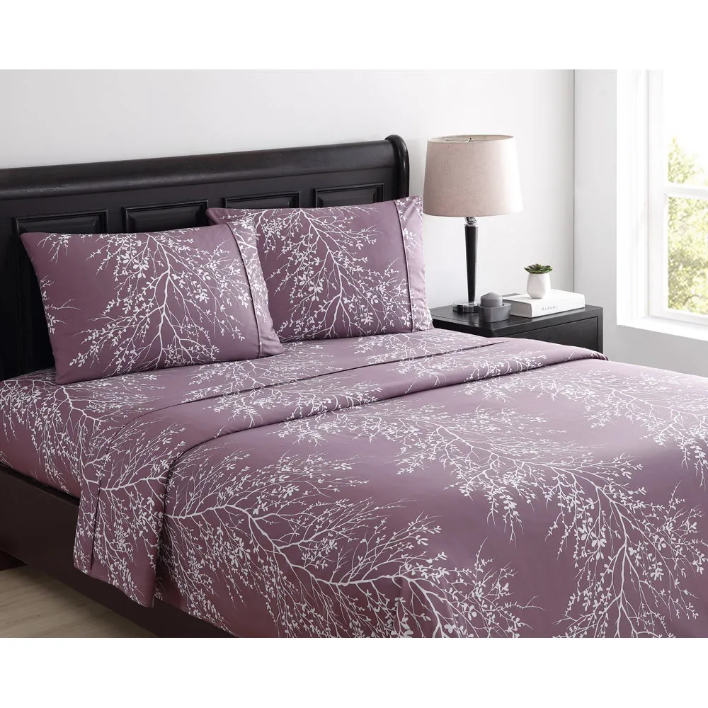 Foliage Microfiber Bed Sheet Set