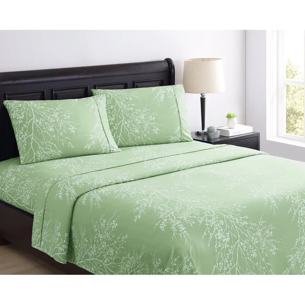 Foliage Microfiber Bed Sheet Set