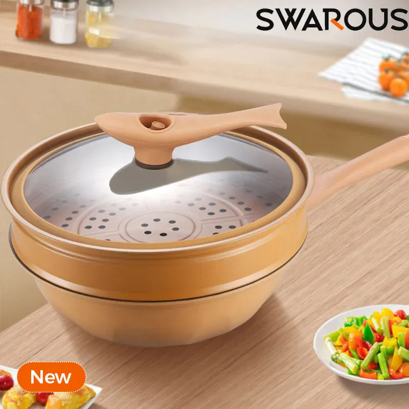 🔥Free Shipping🔥 Non-Stick Wok With Steamer Basket