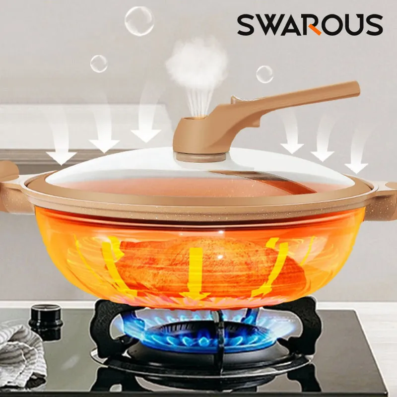 🔥Free Shipping🔥 Non-Stick Wok With Steamer Basket