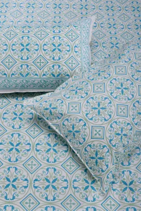 Gayatri Mosaic Blue Cotton Bedsheet