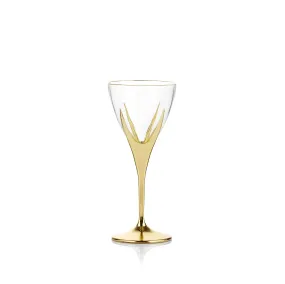 Gold Art Deco Hand Decorated White Wine Glass