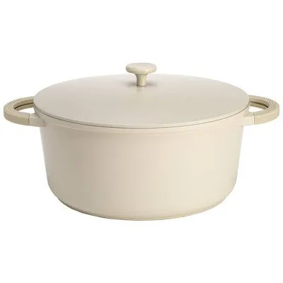 Goodful 7qt Cast Aluminum, Ceramic Stock Pot with Lid, Side Handles and