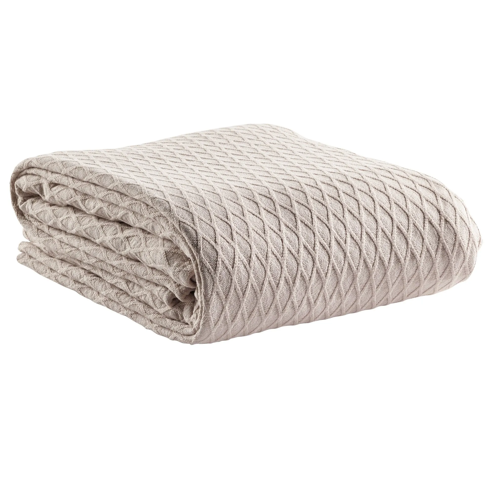 Gosford Stone Cotton Blanket by Bianca