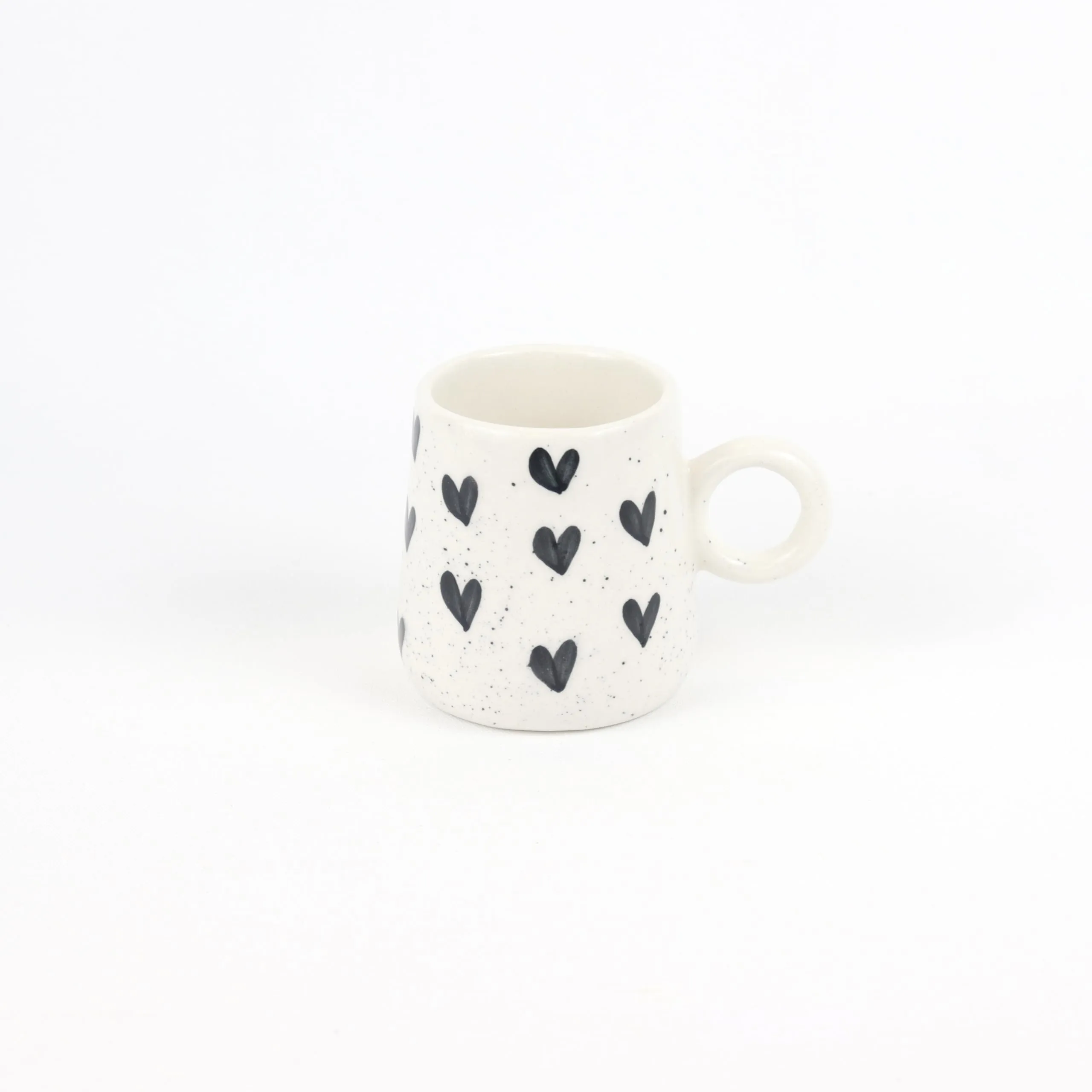 Green Route Black Hearts Coffee Mug | Coffee Mug | 350Ml - Ceramic