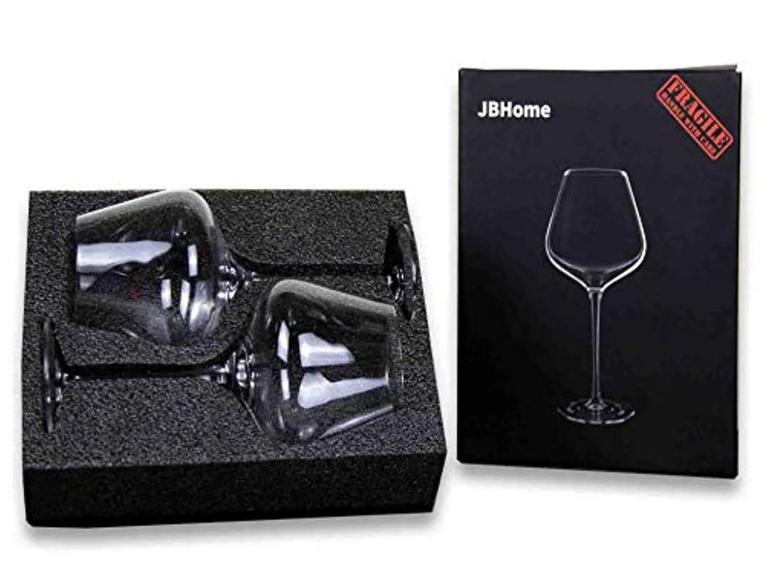 Hand Blown Italian Style Crystal Burgundy Wine Glasses