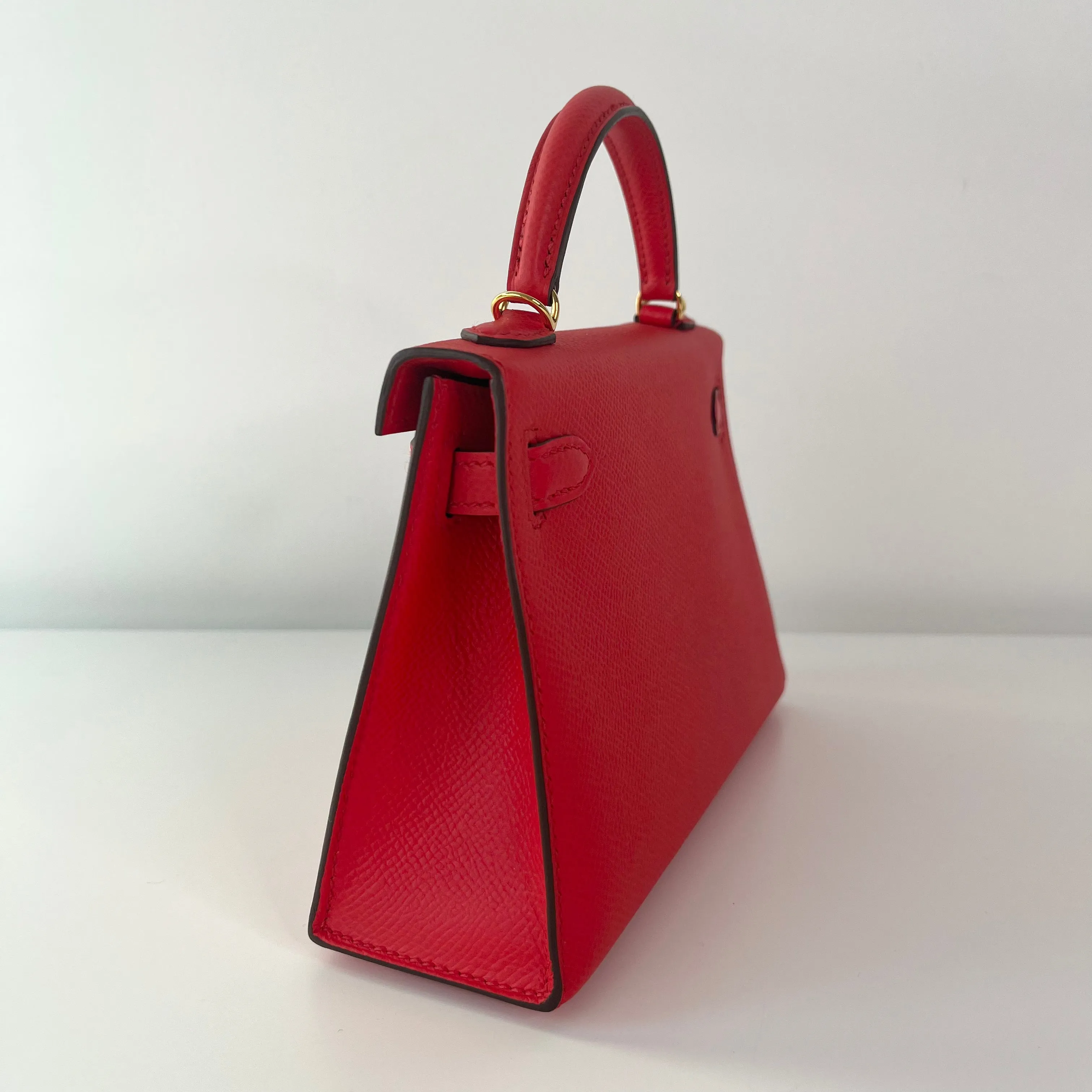 Hermés Kelly 20 Rouge De Coeur Epsom Gold Hardware