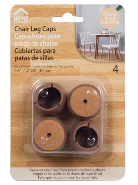 Home Essentials Beige Chair Caps 3cm 4pc