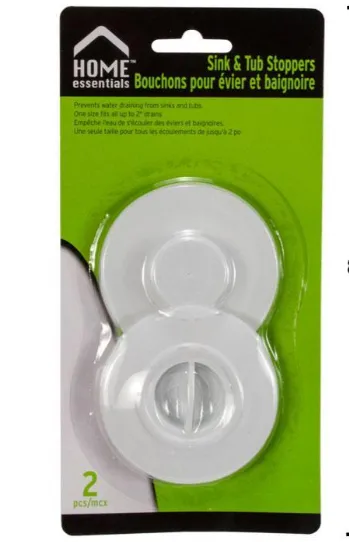 Home Essentials Sink & Tub Stopper 2pc