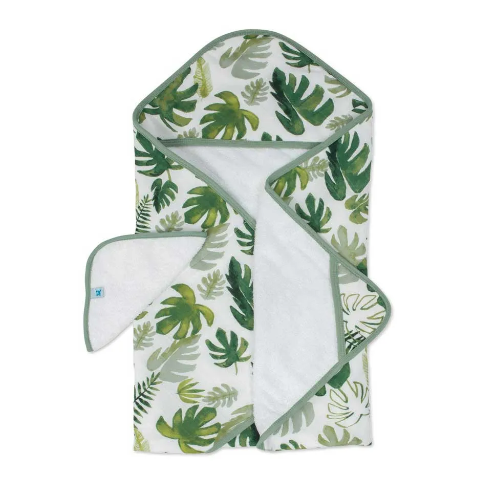 Hooded Towel & Wash Cloth Set – Tropical Leaf