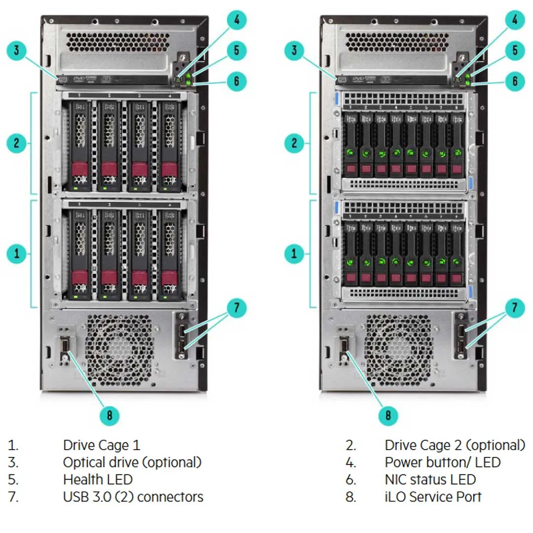 HPE ProLiant ML110 Gen10 3206R 1.9GHz 8C 1P 16GB-R S100i 4LFF 550W PS Server | P21439-001