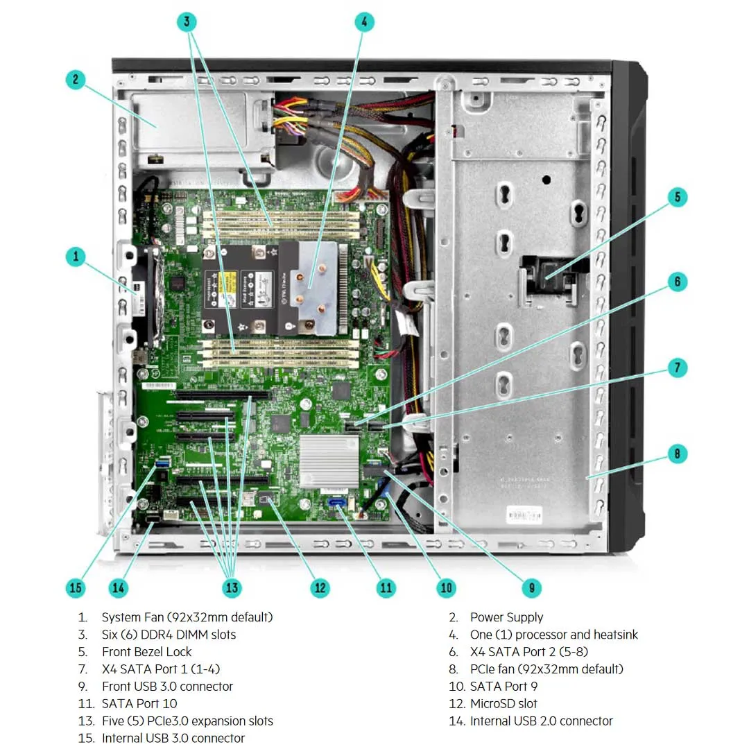 HPE ProLiant ML110 Gen10 3206R 1.9GHz 8C 1P 16GB-R S100i 4LFF 550W PS Server | P21439-001