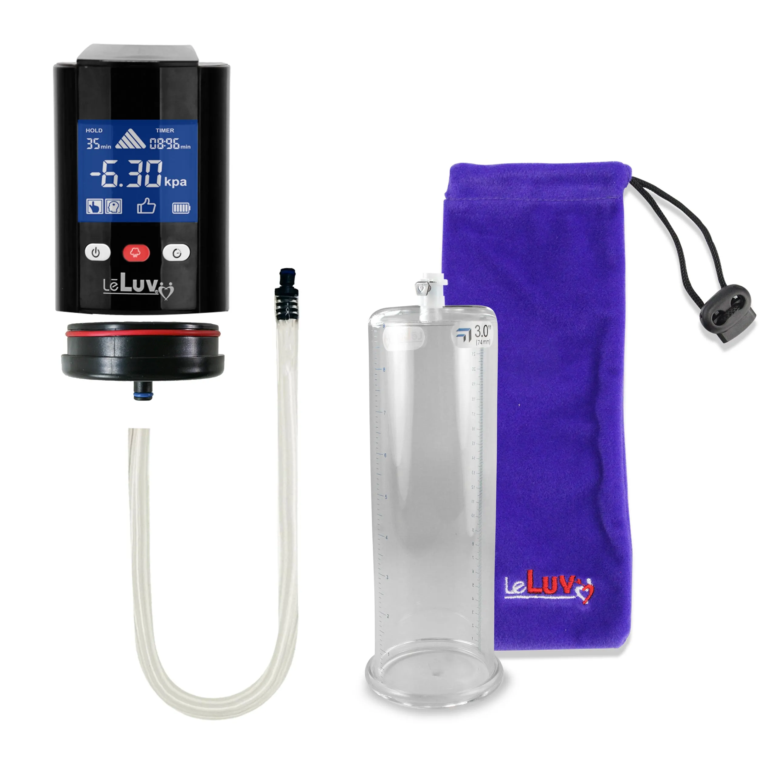 iPump Penis Pump | Smart LCD Head with Adapter | 9"/12" Length x 1.35"-5.0" Diameter