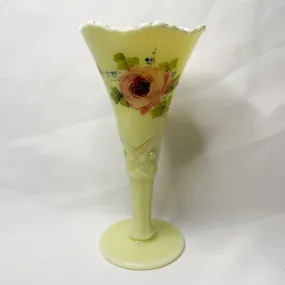 Jefferson Diamond Peg Custard Glass Vase