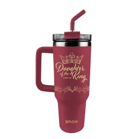 Kerusso 40 oz Stainless Steel Mug With Straw Daughter